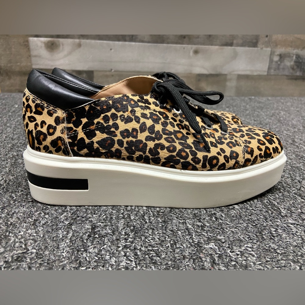 Paolo Leopard Print Platform Sneakers with Black Accents